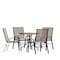 Flash Furniture 5PC Patio Set-31.5RD Glass Table, 4 Brown Chairs TLH-0702303C-BN-GG - alternate 10